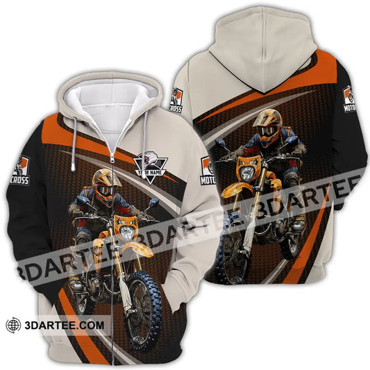 Unisex Shirt - Custom Name Motocross Racing Player Zipper Hoodie / S T-Shirt