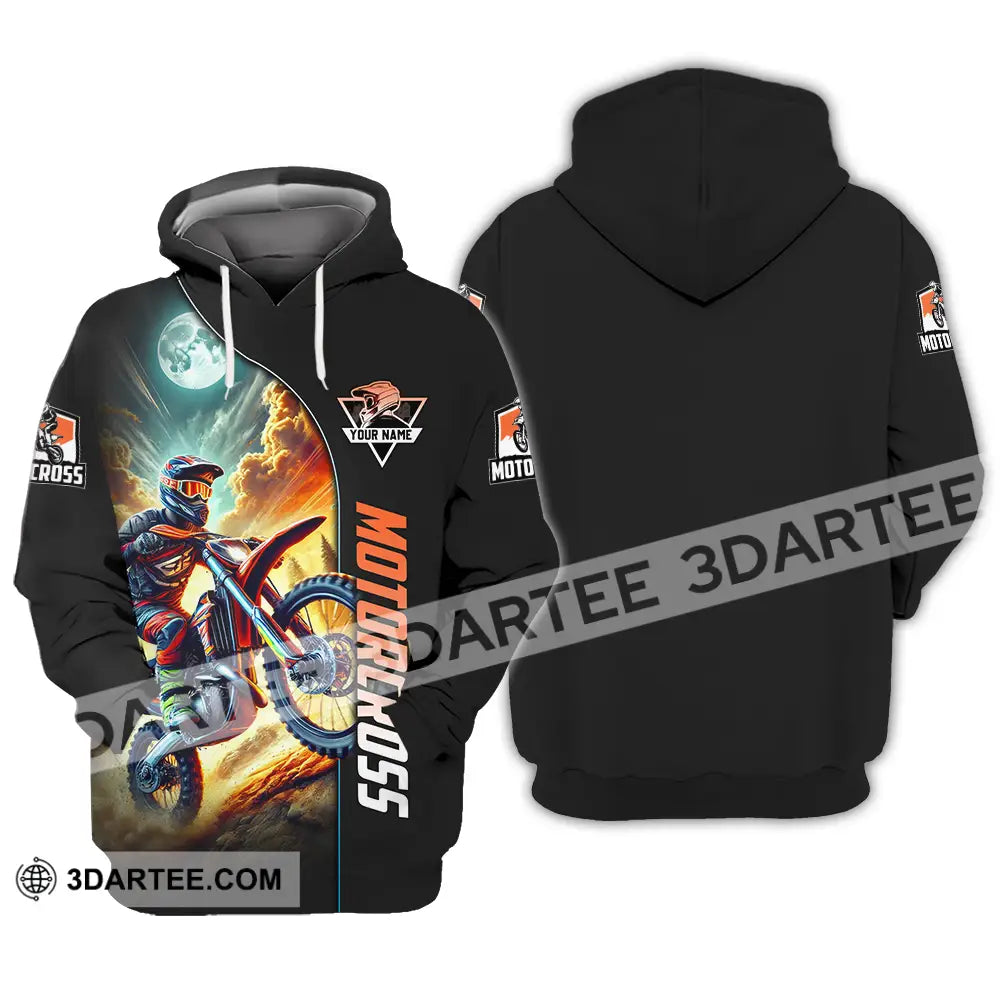 Unisex Shirt - Custom Name Motocross Racing Sky Hoodie / S T-Shirt