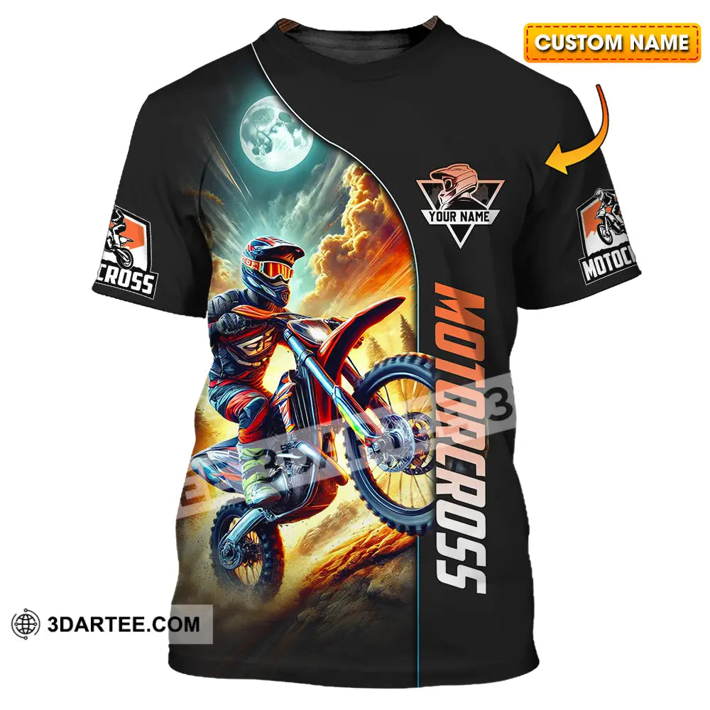 Unisex Shirt - Custom Name Motocross Racing Sky T-Shirt