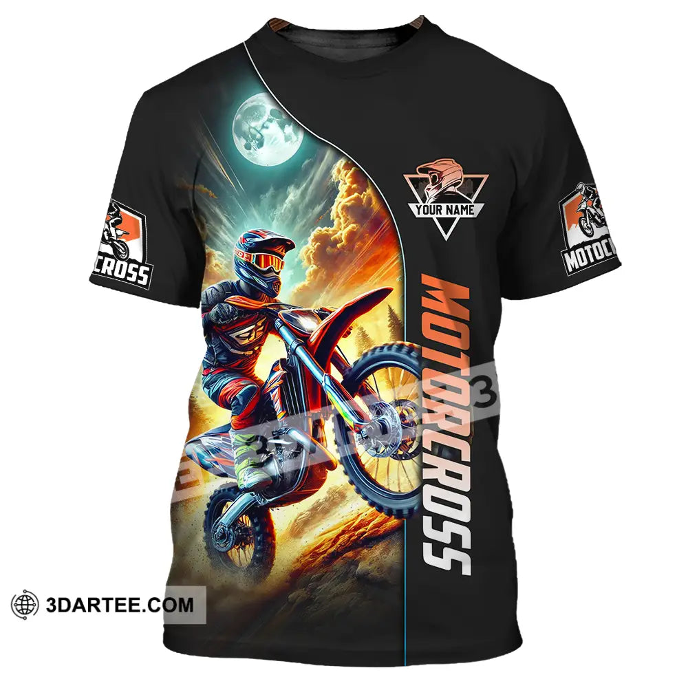 Unisex Shirt - Custom Name Motocross Racing Sky T-Shirt / S T-Shirt