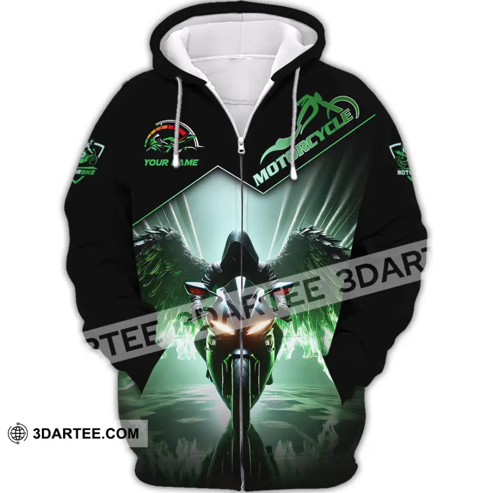 Unisex Shirt Custom Name Motorcycle Lover Gift Zipper Hoodie / S T-Shirt