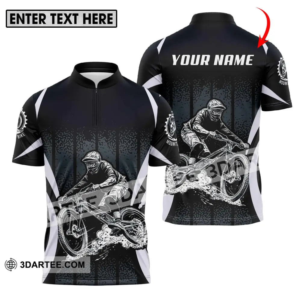 Unisex Shirt - Custom Name Mountain Bike Black Biker T-Shirt