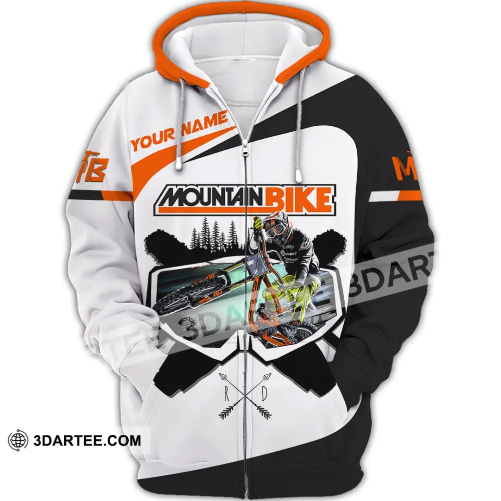 Unisex Shirt - Custom Name Mountain Bike For Player Cool Icon Zipper Hoodie / S T-Shirt