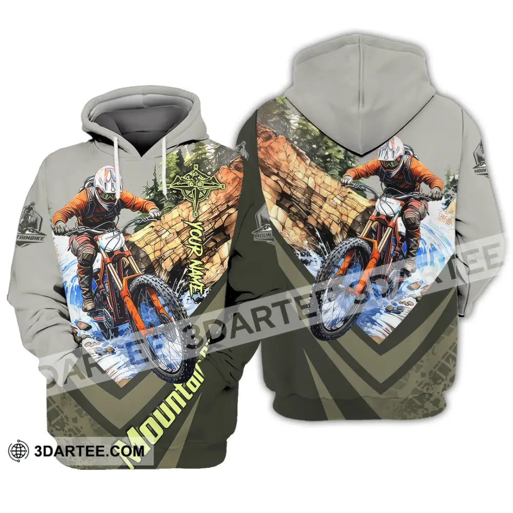 Unisex Shirt - Custom Name Mountain Bike For Player Forest Icon Hoodie / S T-Shirt