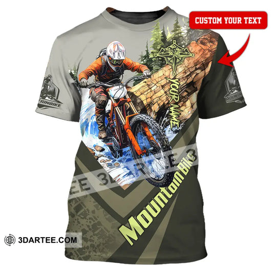 Unisex Shirt - Custom Name Mountain Bike For Player Forest Icon T-Shirt