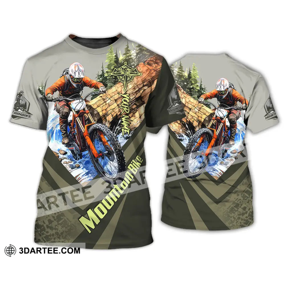 Unisex Shirt - Custom Name Mountain Bike For Player Forest Icon T-Shirt / S T-Shirt