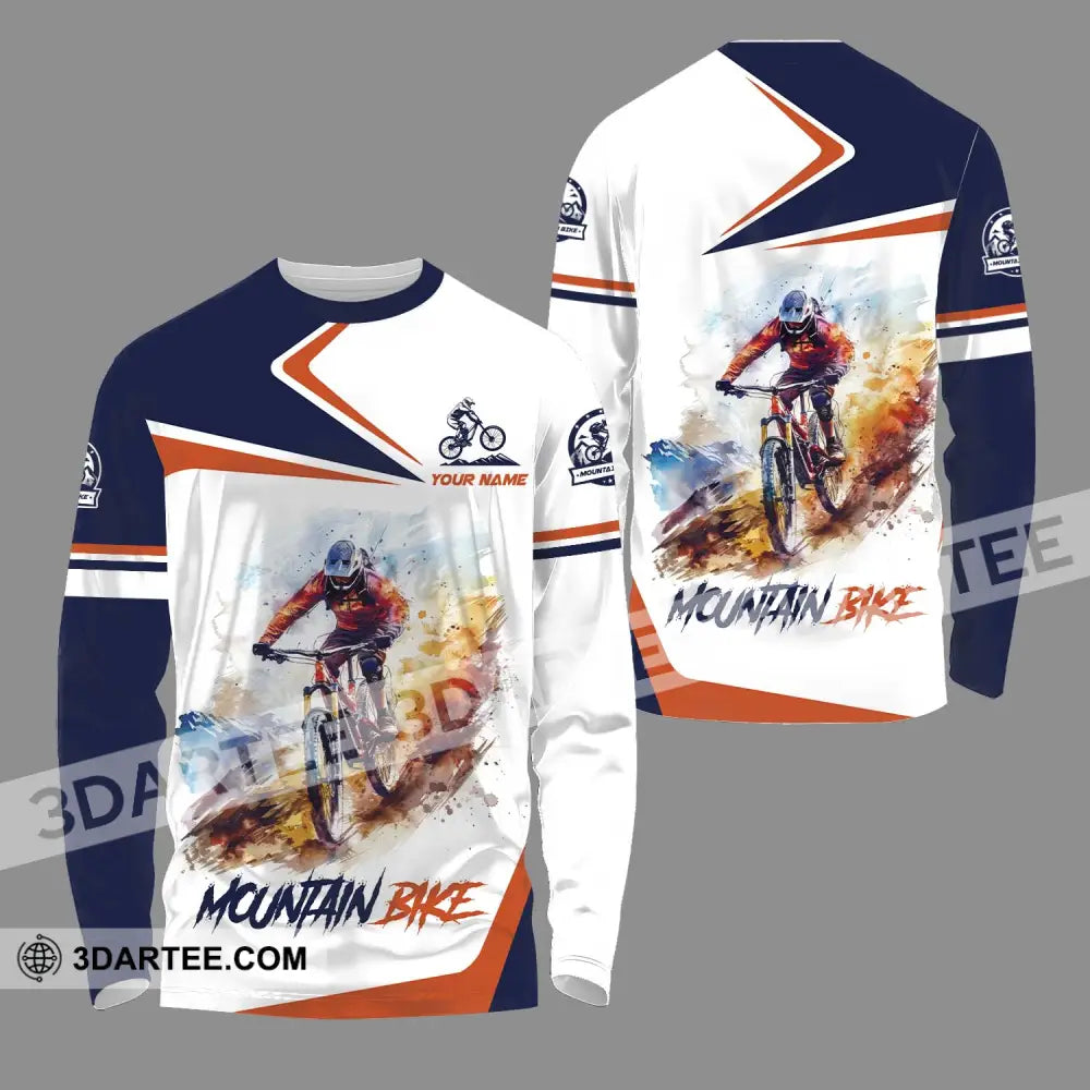 Unisex Shirt - Custom Name Mountain Bike Player Long Sleeve / S T-Shirt