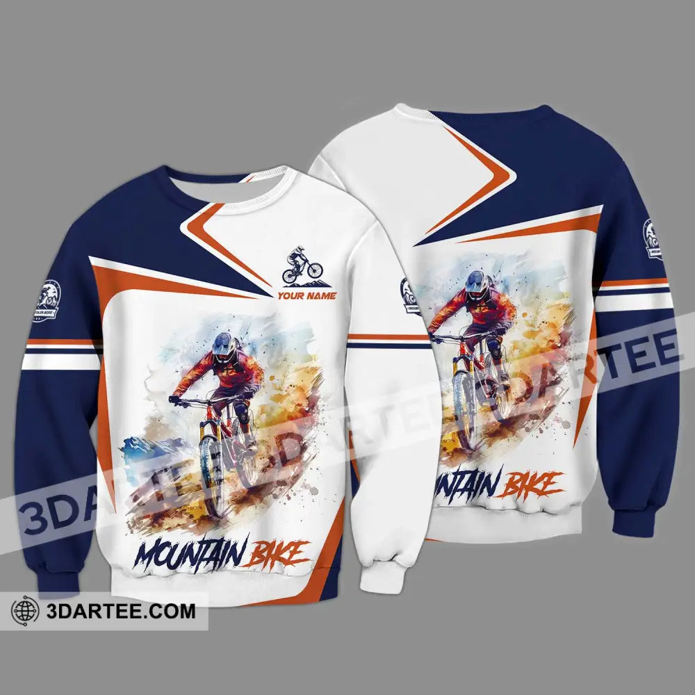 Unisex Shirt - Custom Name Mountain Bike Player Long Sleeve / S T-Shirt