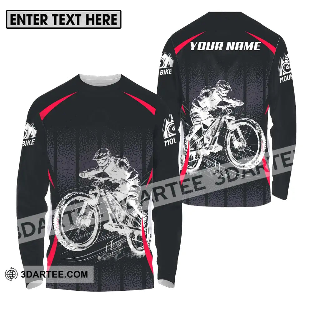 Unisex Shirt - Custom Name Mountain Bike Player Sport Long Sleeve / S T-Shirt