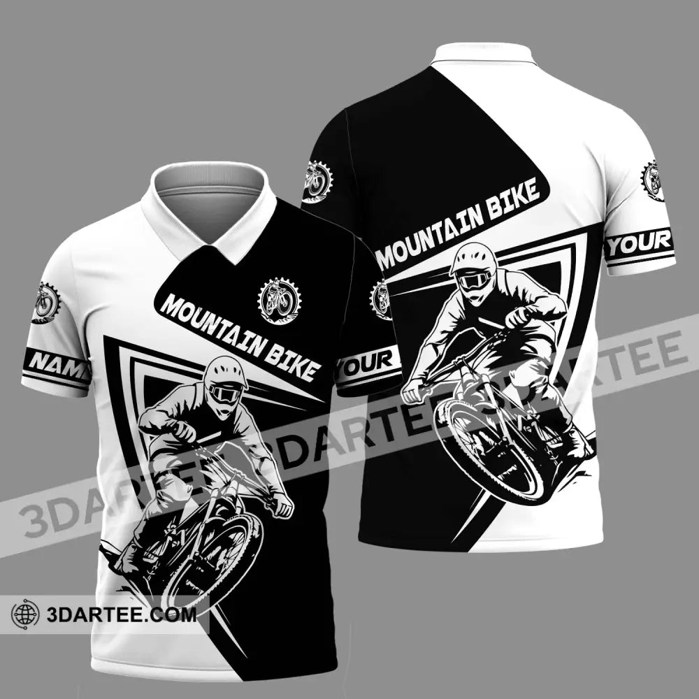 Unisex Shirt - Custom Name Mountain Bike Player Sport Motobike Polo / S T-Shirt