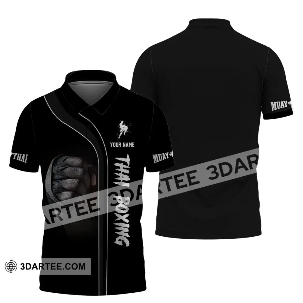 Unisex Shirt - Custom Name Muay Thai Boxing Polo / S T-Shirt