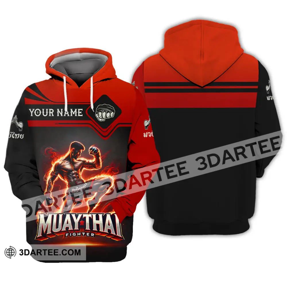 Unisex Shirt Custom Name Muay Thai Polo Long Sleeve Gift Hoodie / S T-Shirt