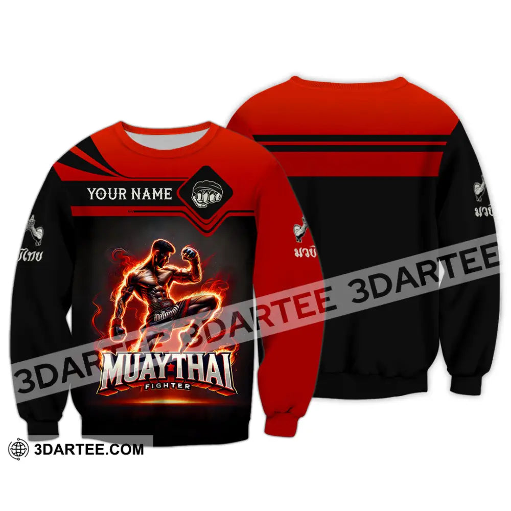 Unisex Shirt Custom Name Muay Thai Polo Long Sleeve Gift / S T-Shirt