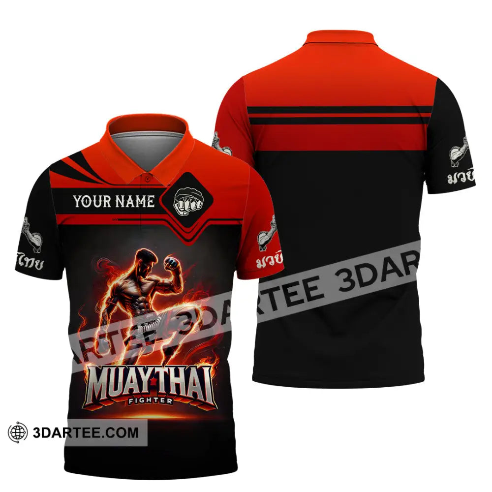 Unisex Shirt Custom Name Muay Thai Polo Long Sleeve Gift / S T-Shirt