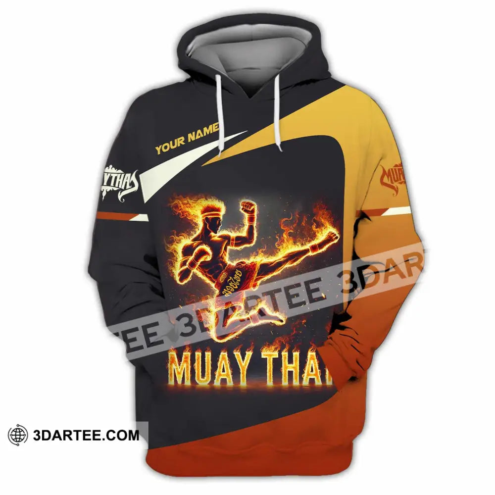 Unisex Shirt Custom Name Muay Thai Polo Long Sleeve Hoodie / S T-Shirt