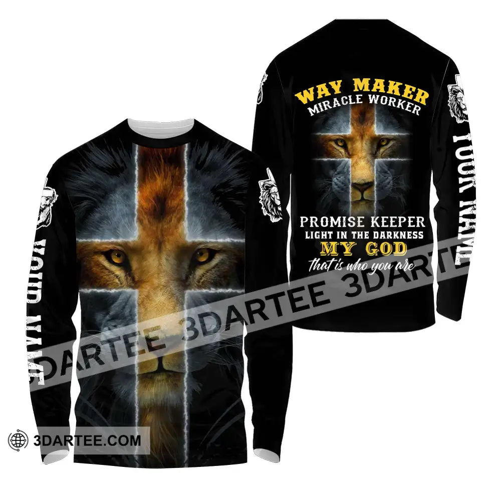 Unisex Shirt - Custom Name My God Long Sleeve / S T-Shirt