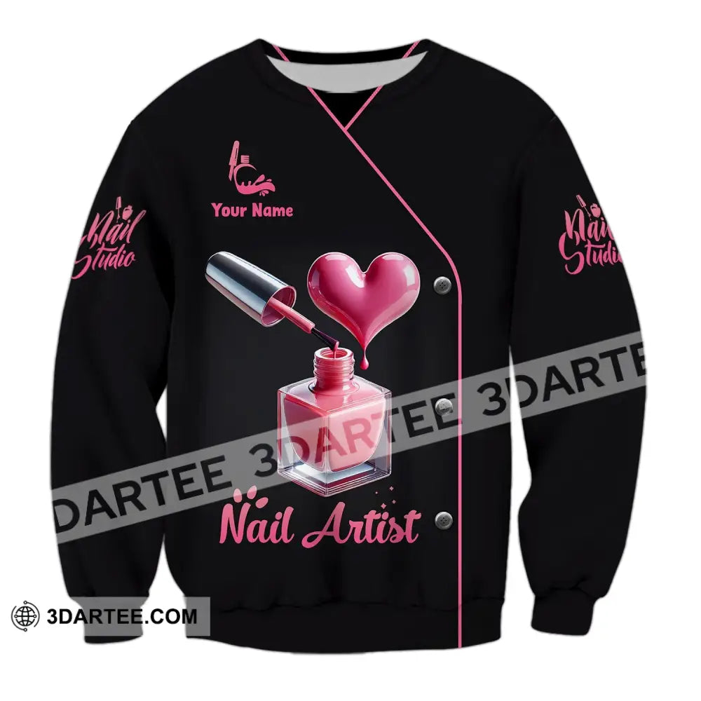 Unisex Shirt - Custom Name Nail Artist Long Sleeve / S T-Shirt