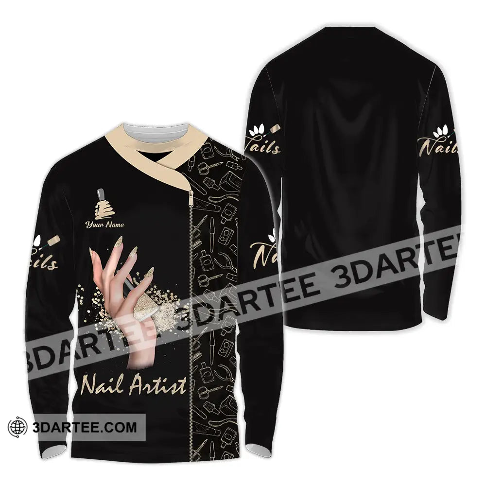 Unisex Shirt - Custom Name Nail Artist Long Sleeve / S T-Shirt