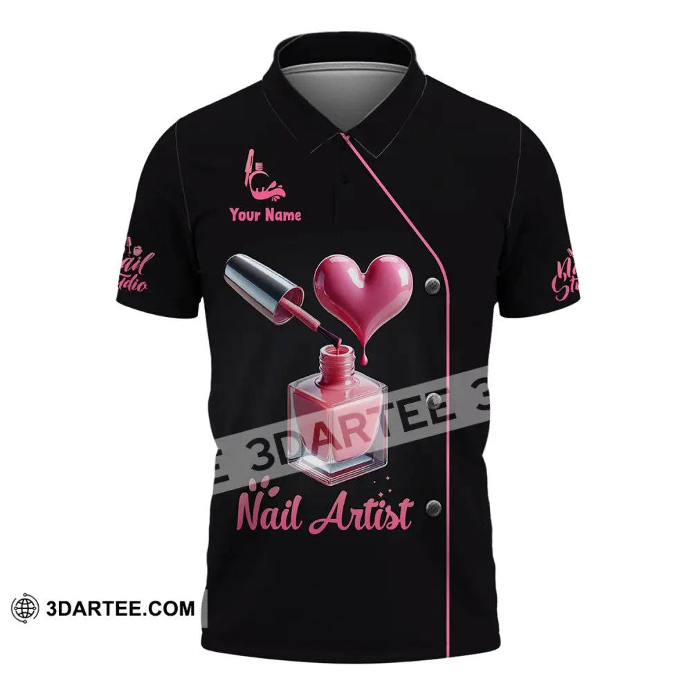 Unisex Shirt - Custom Name Nail Artist Polo / S T-Shirt