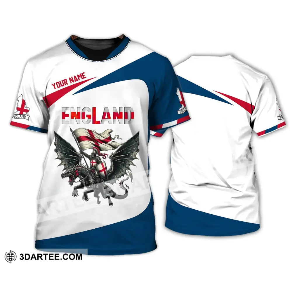 Unisex Shirt - Custom Name National Team Euro 2024 England Fly Dragon T-Shirt / S T-Shirt