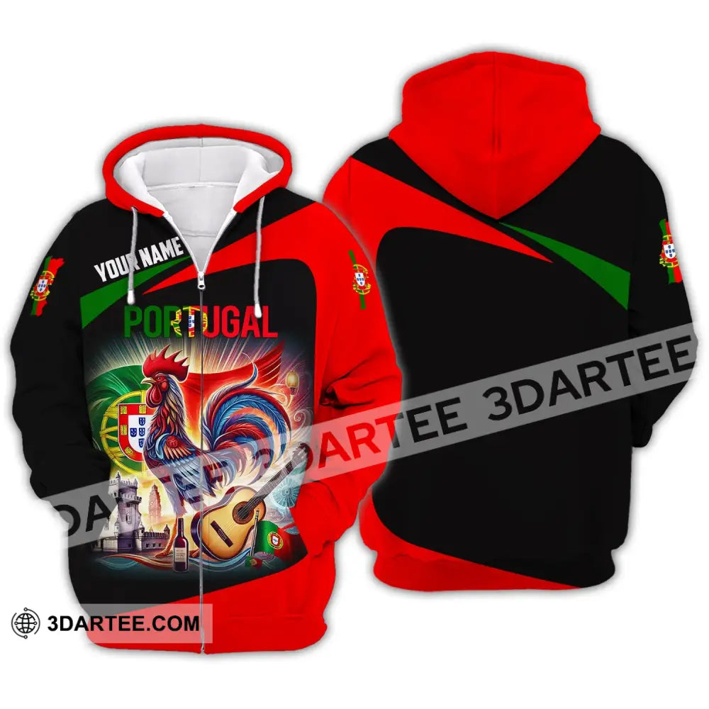 Unisex Shirt - Custom Name National Team Portugal Zipper Hoodie / S T-Shirt