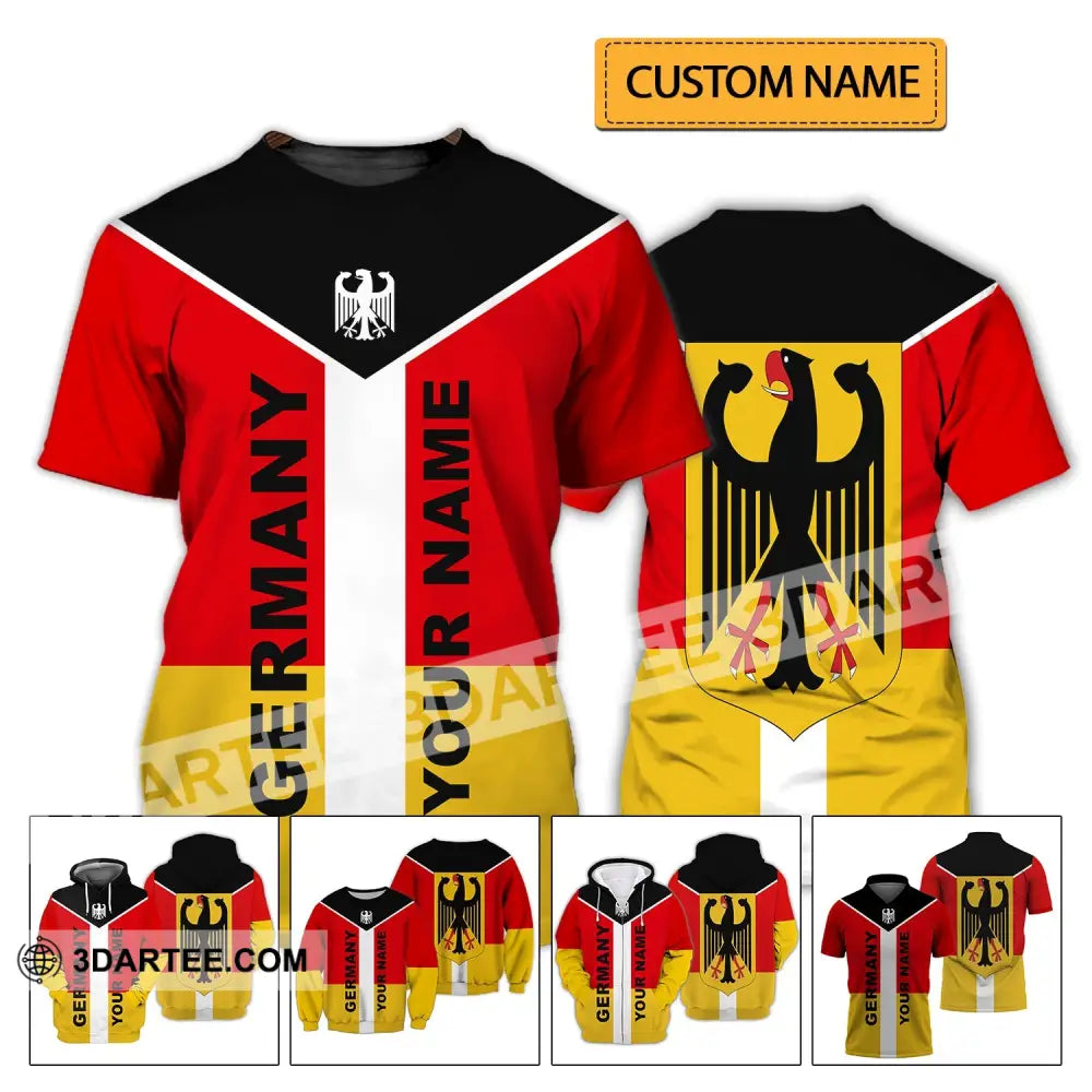 Unisex Shirt - Custom Name Neo Germany Color 3D T-Shirt