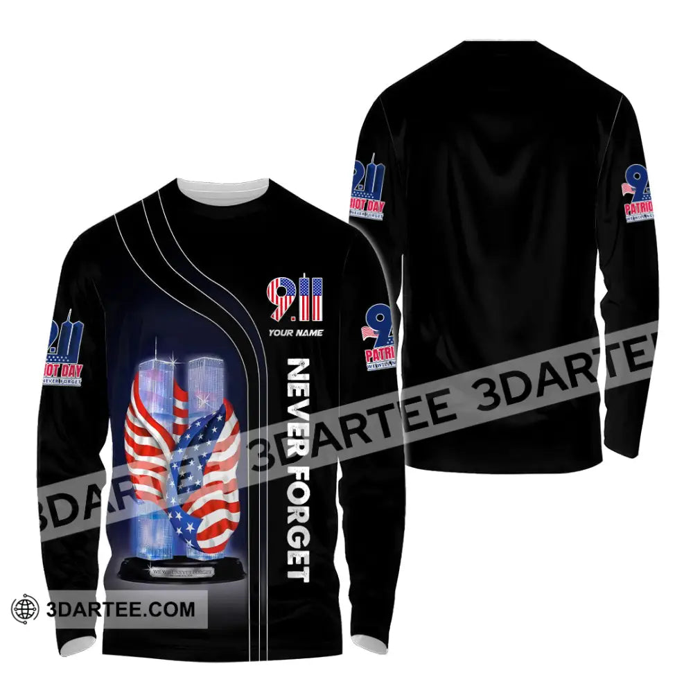 Unisex Shirt Custom Name Never Forget Firefighter Memorial 911 Long Sleeve / S T-Shirt