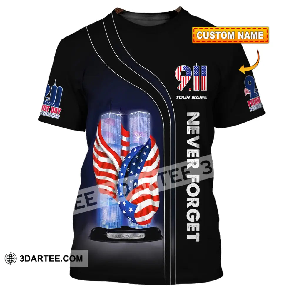 Unisex Shirt Custom Name Never Forget Firefighter Memorial 911 T-Shirt