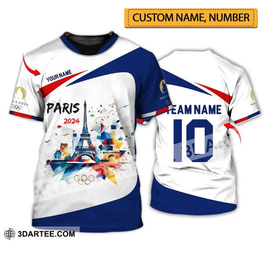 Unisex Shirt - Custom Name Number And Team Olympic Paris 2024 Sport T-Shirt