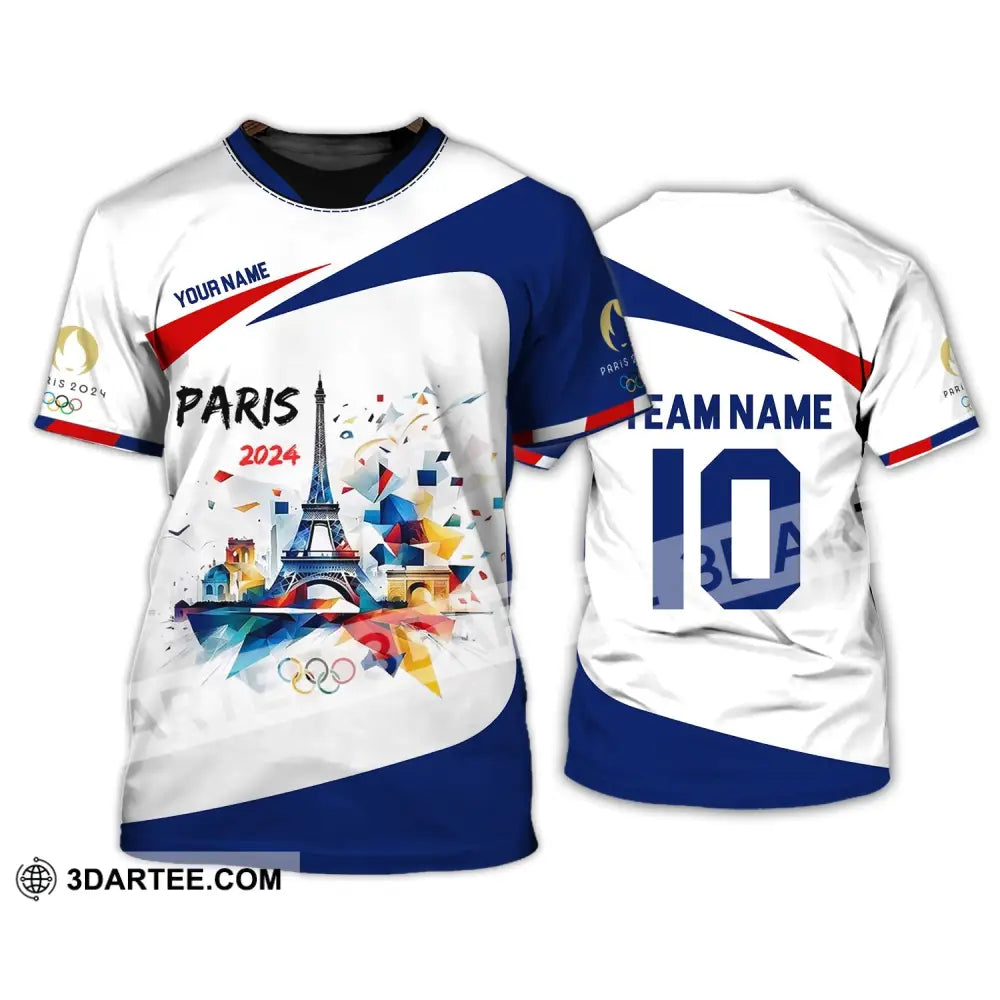 Unisex Shirt - Custom Name Number And Team Olympic Paris 2024 Sport T-Shirt / S T-Shirt