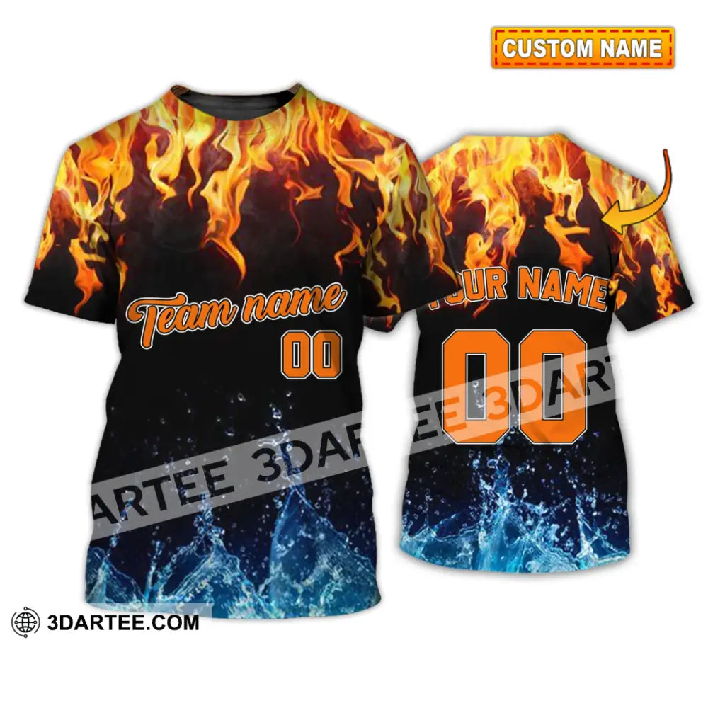 Unisex Shirt - Custom Name Number And Team T-Shirt Hot Fire Cool Water T-Shirt