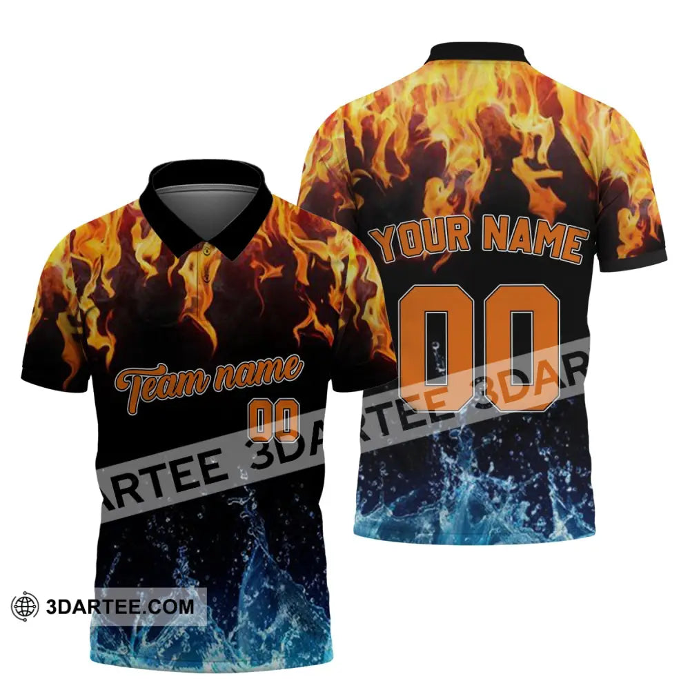 Unisex Shirt - Custom Name Number And Team T-Shirt Hot Fire Cool Water Polo / S T-Shirt