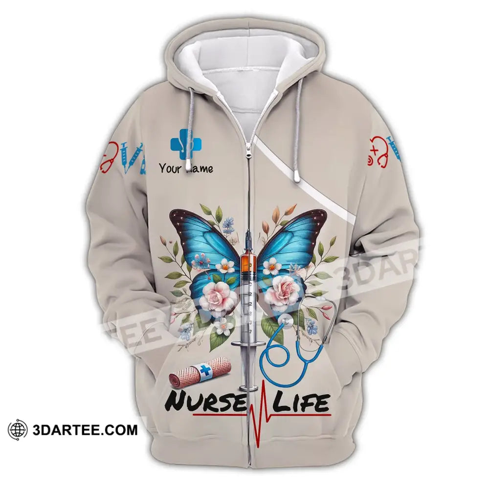 Unisex Shirt - Custom Name Nurse Life Zipper Hoodie / S T-Shirt