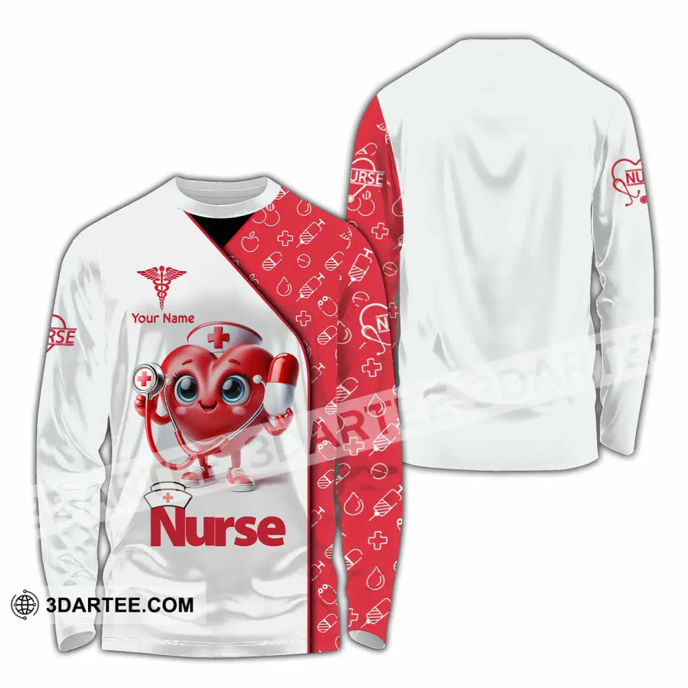 Unisex Shirt Custom Name Nurse T-Shirt Long Sleeve / S T-Shirt