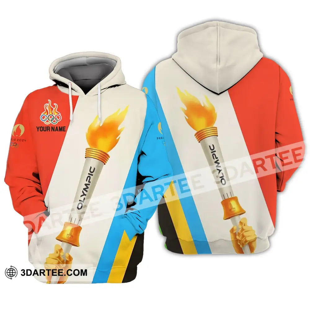 Unisex Shirt - Custom Name Olympic 2024 Sport Classic Fire Hoodie / S T-Shirt