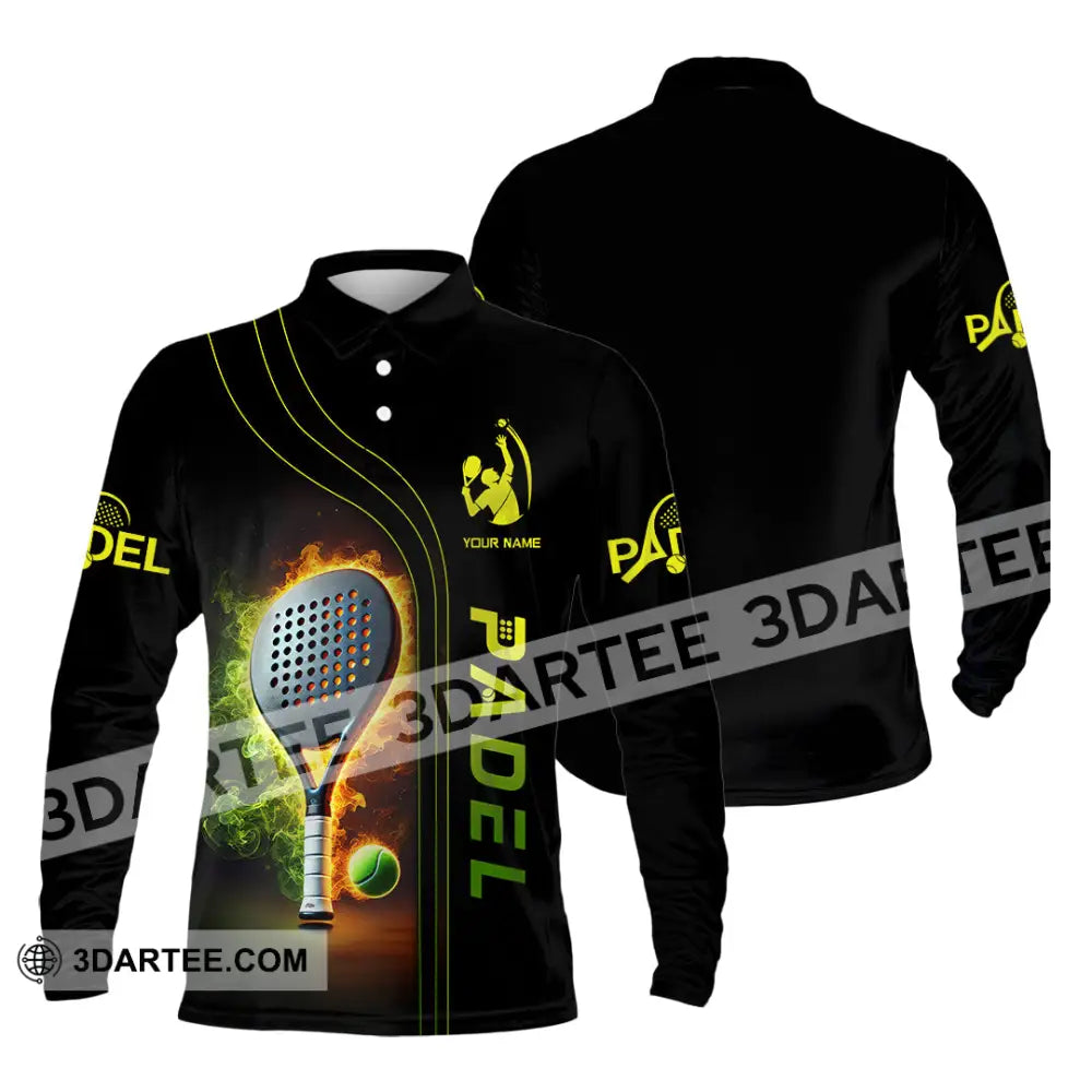 Unisex Shirt Custom Name Padel Christmas Gift Long Sleeve Polo / S T-Shirt