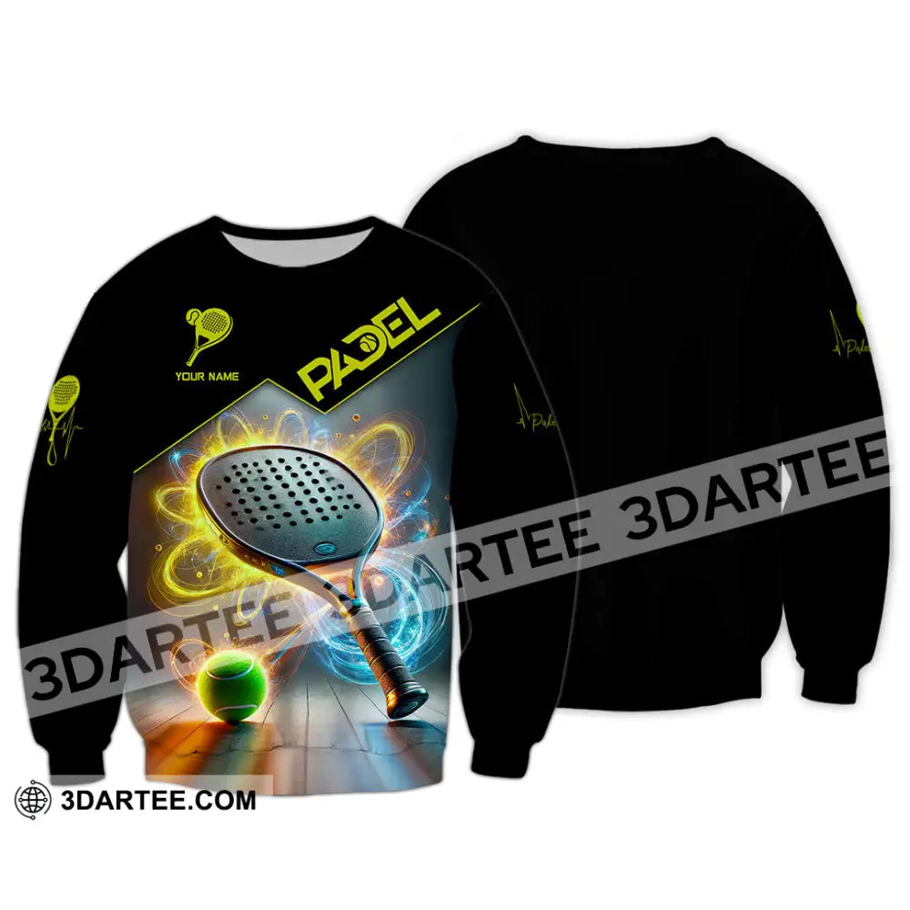 Unisex Shirt Custom Name Padel Lover Polo Long Sleeve Gift / S T-Shirt