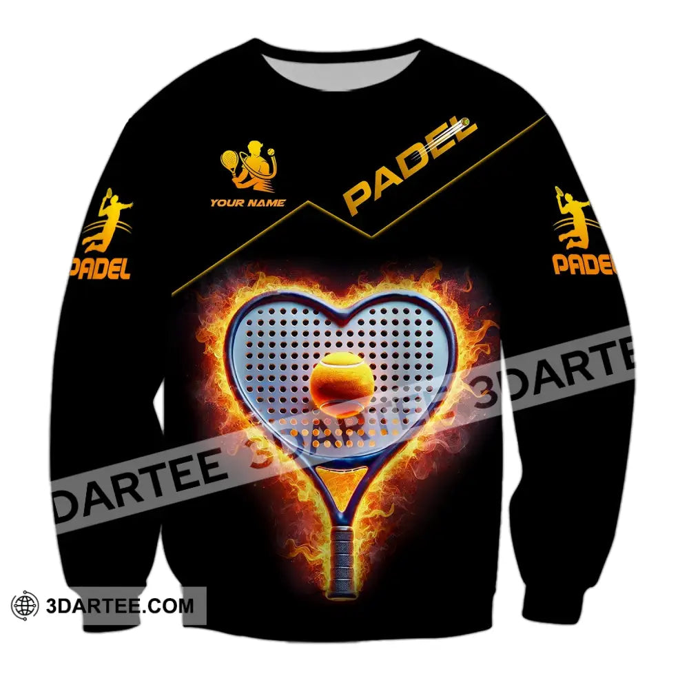 Unisex Shirt - Custom Name Padel Tennis Long Sleeve / S T-Shirt