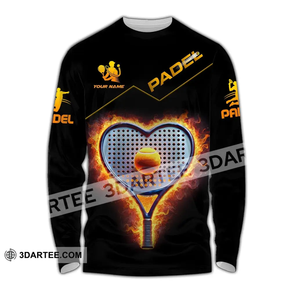 Unisex Shirt - Custom Name Padel Tennis Long Sleeve / S T-Shirt