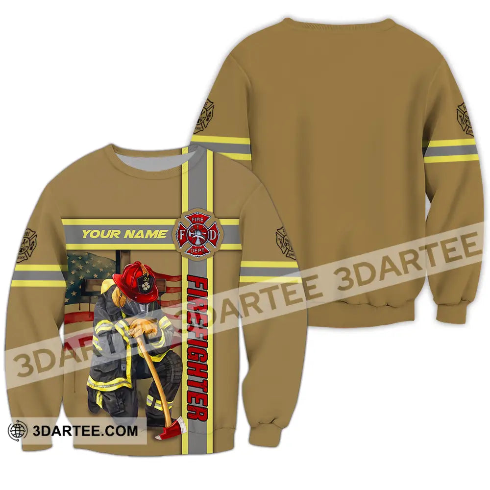 Unisex Shirt - Custom Name Patriot Day 911 Firefighter Long Sleeve / S T-Shirt