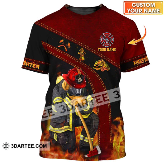 Unisex Shirt - Custom Name Patriot Day 911 Firefighter T-Shirt