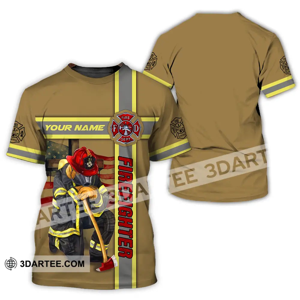 Unisex Shirt - Custom Name Patriot Day 911 Firefighter T-Shirt / S T-Shirt