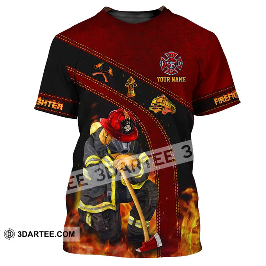 Unisex Shirt - Custom Name Patriot Day 911 Firefighter T-Shirt / S T-Shirt