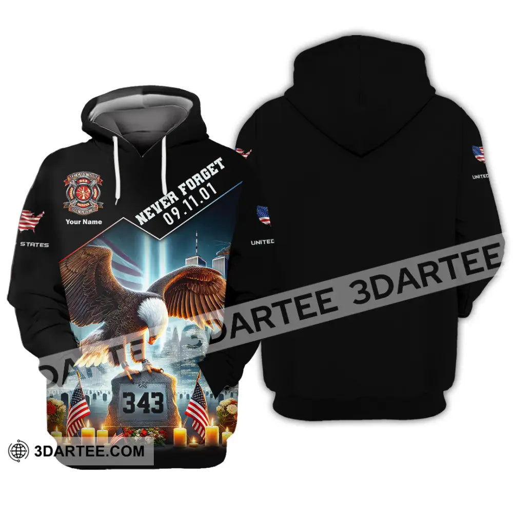 Unisex Shirt Custom Name Patriot Day 911 Memorial Firefighter Hoodie / S T-Shirt