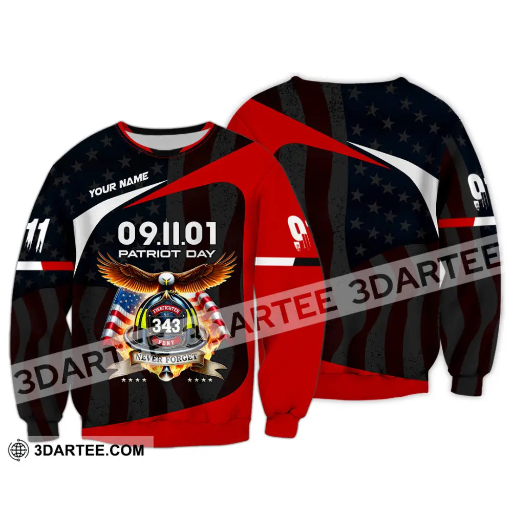 Unisex Shirt Custom Name Patriot Day 911 Memorial Firefighter Long Sleeve / S T-Shirt