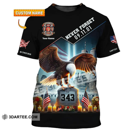 Unisex Shirt Custom Name Patriot Day 911 Memorial Firefighter T-Shirt