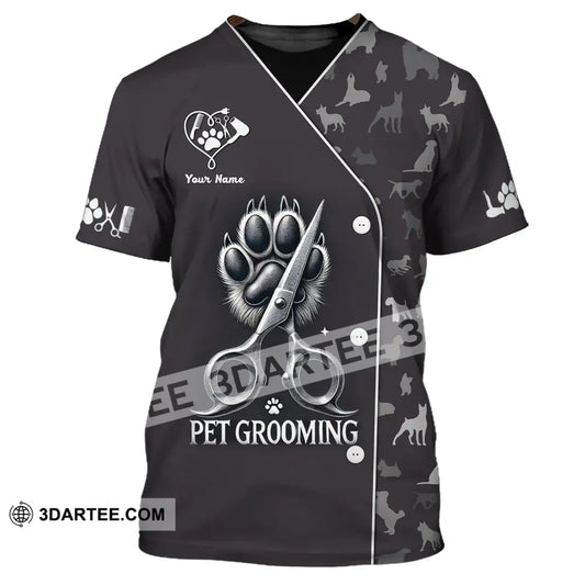 Unisex Shirt Custom Name Pet Grooming For Groomers T-Shirt / S