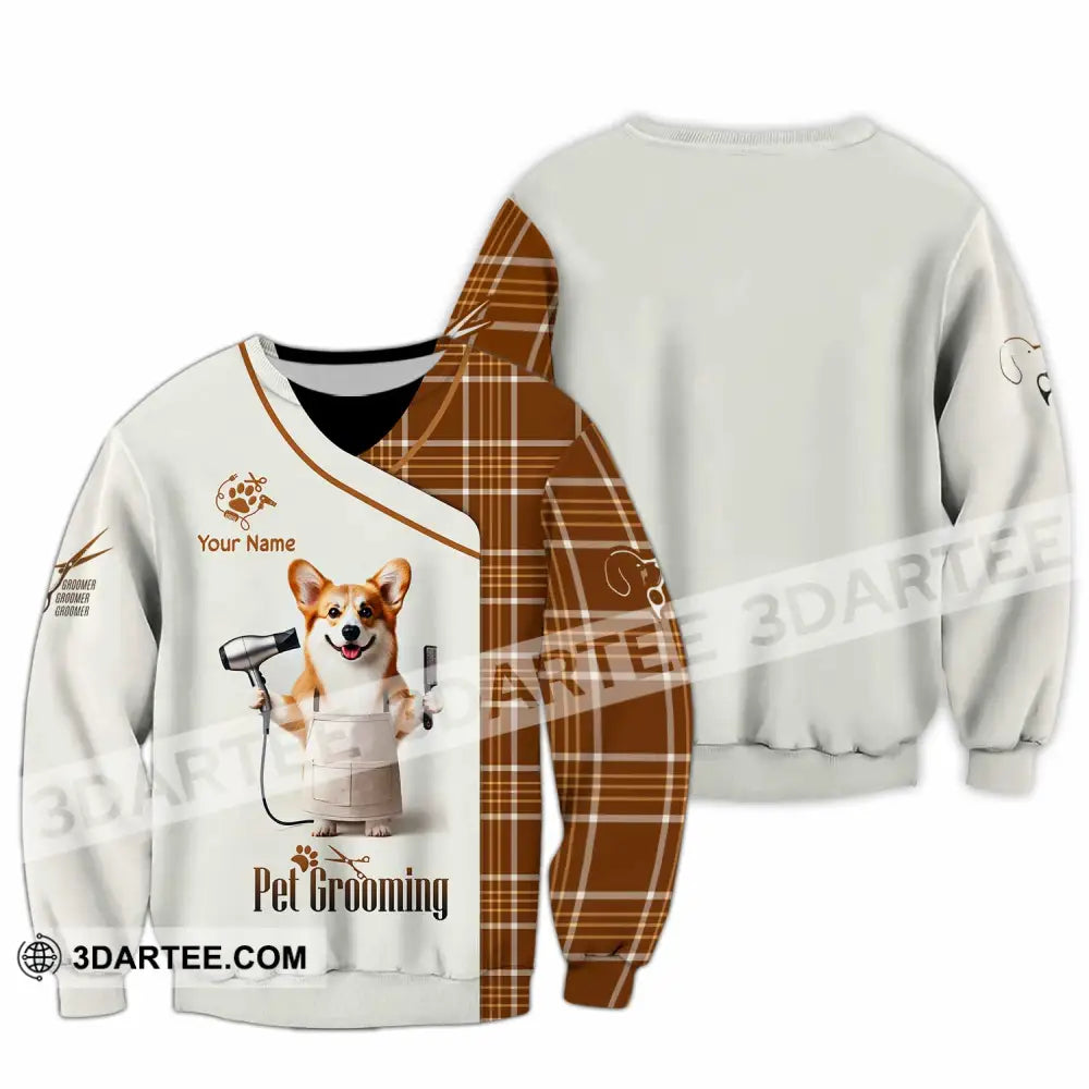 Unisex Shirt Custom Name Pet Grooming Shop T-Shirt Long Sleeve / S T-Shirt