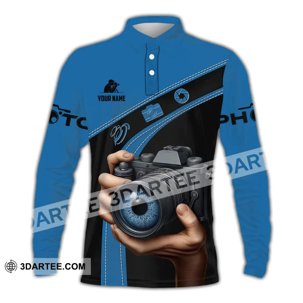 Unisex Shirt Custom Name Photographer Polo Long Sleeve / S T-Shirt