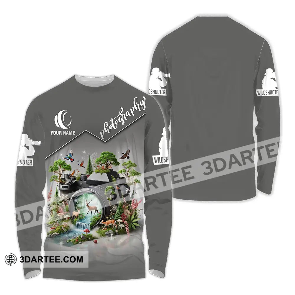 Unisex Shirt - Custom Name Photography Long Sleeve / S T-Shirt